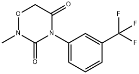 2-methyl-4-[3-(trifluoromethyl)phenyl]-1,2,4-oxadiazinane-3,5-dione Struktur