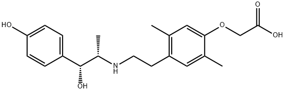 2-[4-[2-[[1-hydroxy-1-(4-hydroxyphenyl)propan-2-yl]amino]ethyl]-2,5-dimethyl-phenoxy]acetic acid Struktur