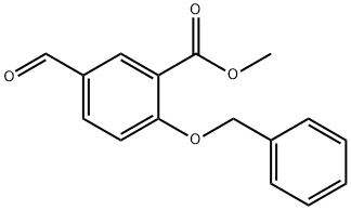 2-(BENZYLOXY)-5-FORMYLBENZOIC ACID METHYL ESTER Struktur