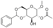 Methyl 2-O-acetyl-4,6-O-benzylidene-a-D-glucopyranoside Struktur