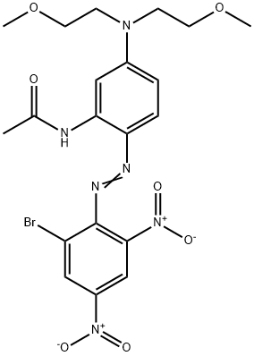 N-[5-[bis(2-methoxyethyl)amino]-2-[(2-bromo-4,6-dinitrophenyl)azo]phenyl]acetamide  Struktur