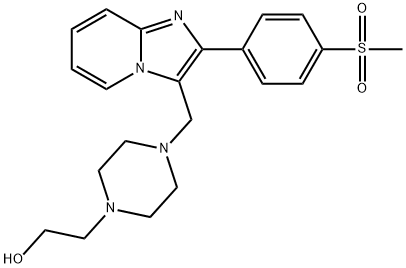 4-[[2-[p-(Methylsulfonyl)phenyl]imidazo[1,2-a]pyridin-3-yl]methyl]-1-piperidineethanol Struktur