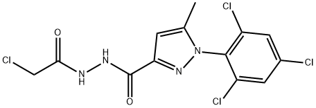 N'3-(2-CHLOROACETYL)-5-METHYL-1-(2,4,6-TRICHLOROPHENYL)-1H-PYRAZOLE-3-CARBOHYDRAZIDE, TECH. Struktur