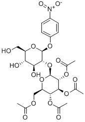 4-Nitrophenyl2-O-(2,3,4,6-tetra-O-acetyl-b-D-glucopyranosyl)-b-D-glucopyranoside Struktur