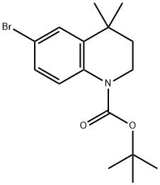 tert-butyl 6-broMo-4,4-diMethyl-3,4-dihydroquinoline-1(2H)-carboxylate Struktur