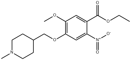 Ethyl 5-methoxy-4-[[1-methylpiperidin-4-yl]methoxy]-2-nitrobenzoate Struktur