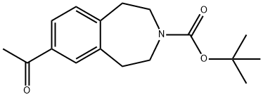 tert-Butyl7-acetyl-2,3,4,5-tetrahydro-1H-3-benzazepine-3-carboxylate Struktur