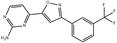 4-[3-[3-(TRIFLUOROMETHYL)PHENYL]ISOXAZOL-5-YL]PYRIMIDIN-2-AMINE Struktur