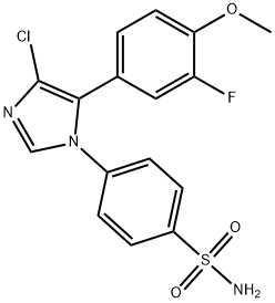 4-[4-chloro-5-(3-fluoro-4-methoxy-phenyl)imidazol-1-yl]benzenesulfonam ide Struktur