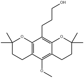 3,4,7,8-Tetrahydro-5-methoxy-2,2,8,8-tetramethyl-2H,6H-benzo[1,2-b:5,4-b']dipyran-10-(1-propanol) Struktur