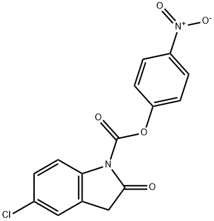 4-nitrophenyl (5-chloro-2,3-dihydro-
2-oxo-1H-indole-1-carboxylate) Struktur