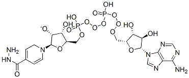 (2R,3R,4R,5R)-5-[[[[(2R,3R,4R,5R)-5-(6-aminopurin-9-yl)-3,4-dihydroxy-oxolan-2-yl]methoxy-hydroxy-phosphoryl]oxy-hydroxy-phosphoryl]oxymethyl]-2-[4-(hydrazinecarbonyl)pyridin-1-yl]-4-hydroxy-oxolan-3-olate Struktur