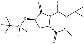 (2S,4R)-1-tert-butyl 2-Methyl 4-((tert-butyldiMethylsilyl)oxy)-5-oxopyrrolidine-1,2-dicarboxylate Struktur