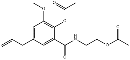 5-Allyl-2-hydroxy-N-(2-hydroxyethyl)-m-anisamide diacetate Struktur