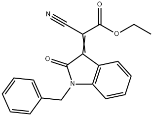 ethyl (1-benzyl-2-oxo-1,2-dihydro-3H-indol-3-ylidene)(cyano)acetate Struktur