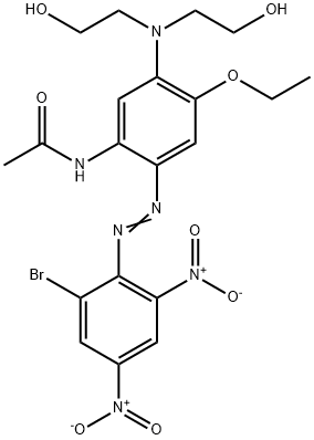 N-[5-[bis(2-hydroxyethyl)amino]-2-[(2-bromo-4,6-dinitrophenyl)azo]-4-ethoxyphenyl]acetamide  Struktur