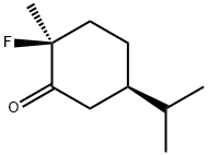 Cyclohexanone, 2-fluoro-2-methyl-5-(1-methylethyl)-, (2S,5R)- (9CI) Struktur