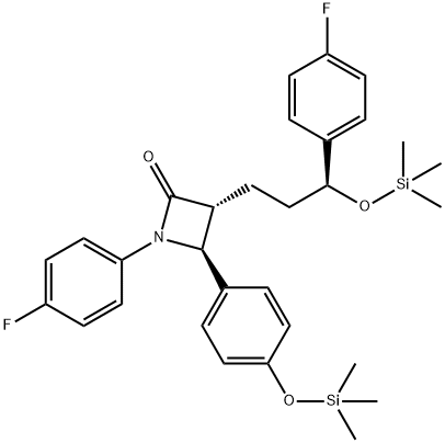 (3R,4S)-1-(4-Fluorophenyl)-3-((S)-3-(4-fluorophenyl-3-(trimethylsilyloxy)propyl)-4-(4-(trimethylsilyloxy)phenyl)azetidin-2-one Struktur