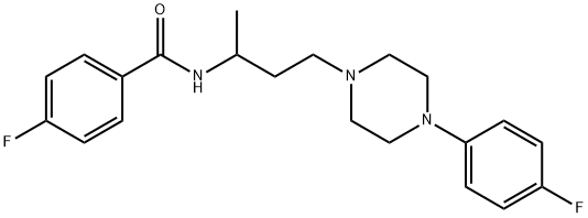 p-Fluoro-N-[3-[4-(p-fluorophenyl)-1-piperazinyl]-1-methylpropyl]benzamide Struktur