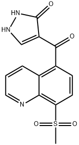 3H-Pyrazol-3-one,  1,2-dihydro-4-[[8-(methylsulfonyl)-5-quinolinyl]carbonyl]- Struktur