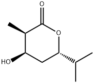 2H-Pyran-2-one,tetrahydro-4-hydroxy-3-methyl-6-(1-methylethyl)-,(3R,4R,6S)-(9CI) Struktur