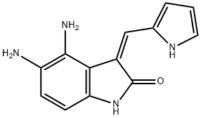 2H-Indol-2-one,  4,5-diamino-1,3-dihydro-3-(1H-pyrrol-2-ylmethylene)-,  (3Z)- Struktur