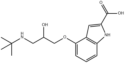 4-(3-tert-butylamino-2-hydroxypropoxy)-2-carboxyindole Struktur