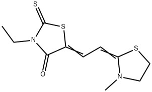 3-ethyl-5-[(3-methylthiazolidin-2-ylidene)ethylidene]rhodanine Struktur