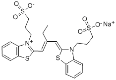 3-(3-SULFOPROPYL)-2-(2-((3-SULFOPROPYL)-2-(3H)-BENZOTHIAZOLYLIDENE)METHYL)-1-BUTENYL)-BENZOTHIAZOLIUM HYDROXIDE, INNER SALT, SODIUM SALT Struktur