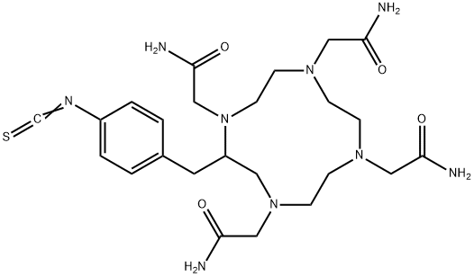 1,4,7,10-Tetraazacyclododecane-1,4,7,10-tetraacetamide, 2-[(4-isothiocyanatophenyl)methyl]- Struktur