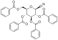 2,3,4,6-Tetra-O-benzoyl-b-D-glucopyranosylcyanide Struktur