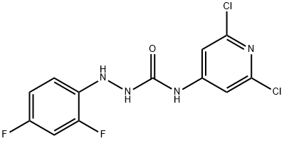 N1-(2,6-DICHLORO-4-PYRIDYL)-2-(2,4-DIFLUOROPHENYL)HYDRAZINE-1-CARBOXAMIDE Struktur