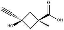 Cyclobutanecarboxylic acid, 3-ethynyl-3-hydroxy-1-methyl-, trans- (9CI) Struktur