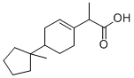 Propanoic acid, 2-(4-(1-methylcyclopentyl)-1-cyclohexen-1-yl)- Struktur