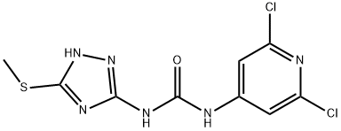 N-(2,6-DICHLORO-4-PYRIDYL)-N'-[5-(METHYLTHIO)-4H-1,2,4-TRIAZOL-3-YL]UREA Struktur