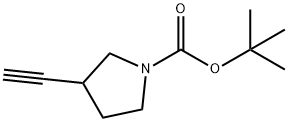 1-Pyrrolidinecarboxylic acid, 3-ethynyl-, 1,1-dimethylethyl ester Struktur