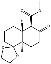 SPIRO[1,3-DIOXOLANE-2,1'(2'H)-NAPHTHALENE]-5'-CARBOXYLIC ACID, 3',4',6',7',8',8'A-HEXAHYDRO-8'A-METHYL-6'-OXO-, METHYL ESTER (9CI) (4'AR, 5'R, 8'AR) Struktur