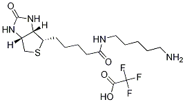 1H-Thieno[3,4-d]iMidazole-4-pentanaMide, N-(5-aMinopentyl)hexahydro-2-oxo-, (3aS,4S,6aR)-, Mono(trifluoroacetate) Struktur