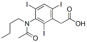 [3-(N-Butylacetylamino)-2,4,6-triiodophenyl]acetic acid Struktur