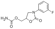 3-(m-Fluorophenyl)-2-oxo-5-oxazolidinylmethyl=carbamate Struktur