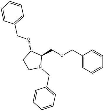 Pyrrolidine, 3-(phenylmethoxy)-2-(phenylmethoxy)methyl-1-(phenylmethyl)-, (2R,3S)- Struktur