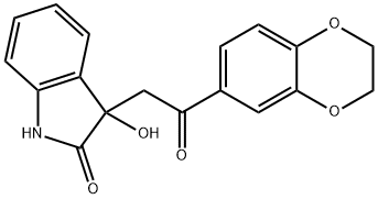 3-[2-(2,3-dihydro-1,4-benzodioxin-6-yl)-2-oxoethyl]-3-hydroxy-1,3-dihydro-2H-indol-2-one Struktur