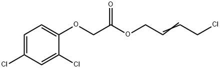 Acetic acid, 2,4-dichlorophenoxy-, 4-chloro-2-butenyl ester Struktur