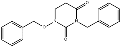 2,4(1H,3H)-Pyrimidinedione, 5,6-dihydro-3-benzyl-1-benzyloxy- Struktur