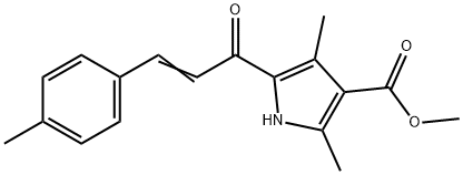 1H-Pyrrole-3-carboxylicacid,2,4-dimethyl-5-[3-(4-methylphenyl)-1-oxo-2-propenyl]-,methylester(9CI) Struktur