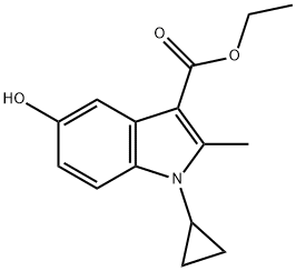 ethyl 1-cyclopropyl-5-hydroxy-2-Methyl-1H-indole-3-carboxylate Struktur