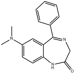 7-(Dimethylamino)-1,3-dihydro-5-phenyl-2H-1,4-benzodiazepine-2-one Struktur