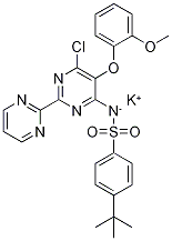 N-[6-Chloro-5-(2-methoxyphenoxy)[2,2'-bipyrimidin]-4-yl]-4-(1,1-dimethylethyl)benzenesulfonamide potassium salt Struktur