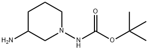 Carbamic acid, (3-amino-1-piperidinyl)-, 1,1-dimethylethyl ester (9CI) Struktur