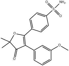 4-(3-(3-methoxyphenyl)-5,5-dimethyl-4-oxo-4,5-dihydrofuran-2-yl)benzenesulfonamide Struktur